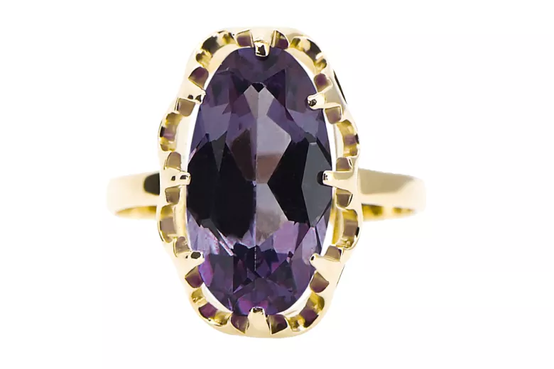 Bijoux vintage Anneau Alexandrite Or jaune 14 carats vrc253y